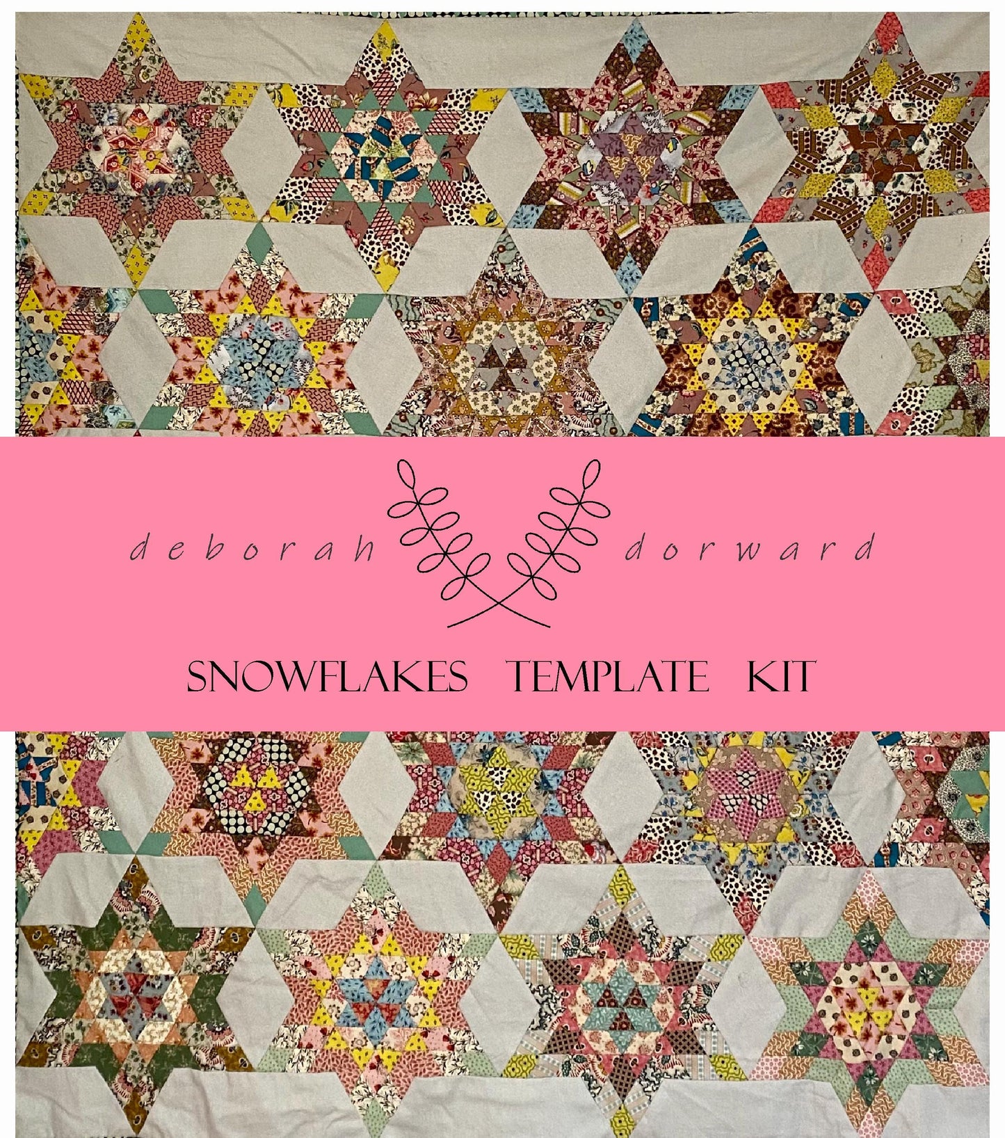 Snowflakes quilt pattern + Optional Template Kit