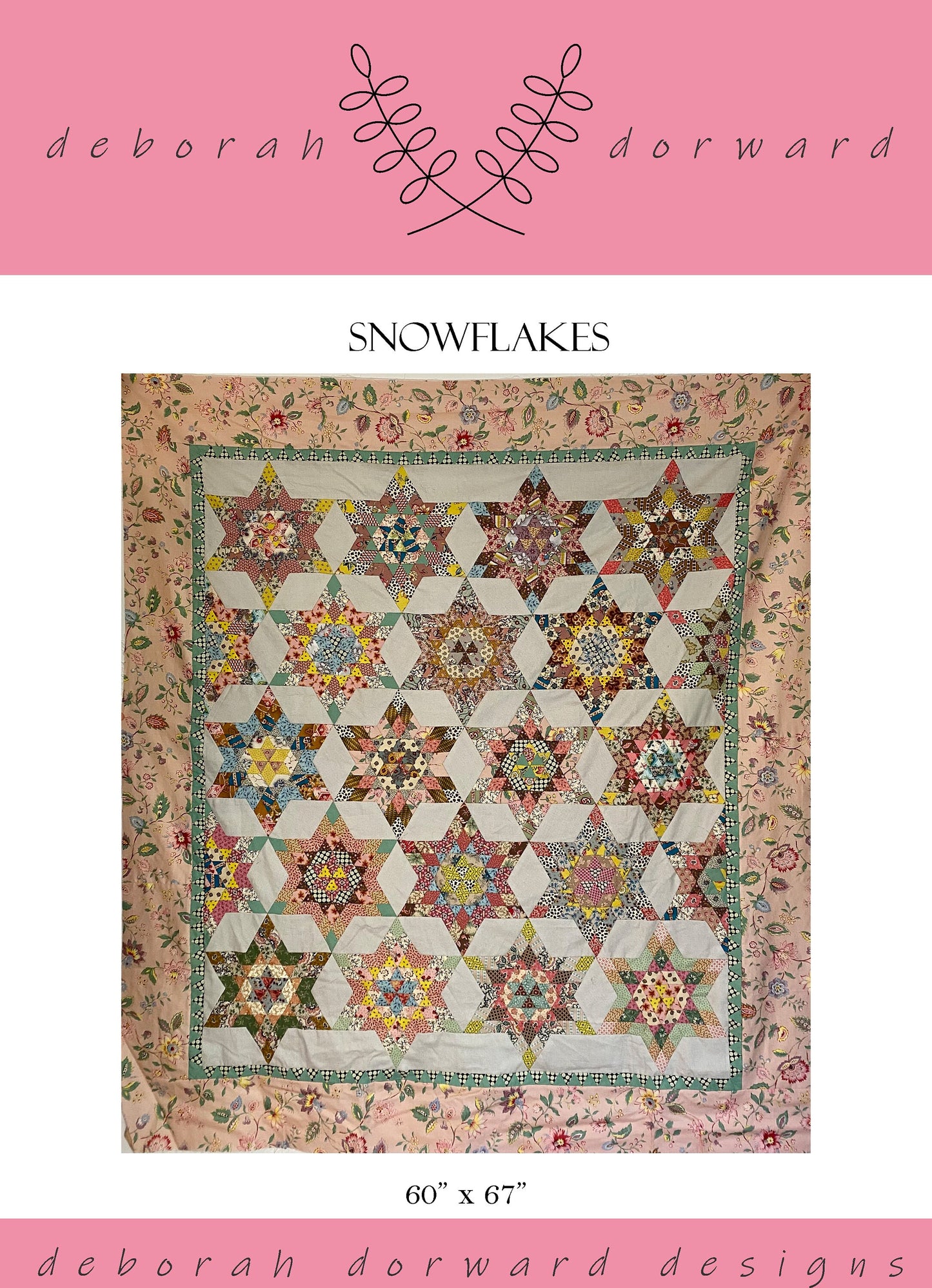 Snowflakes quilt pattern + Optional Template Kit
